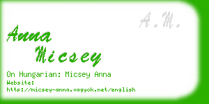 anna micsey business card